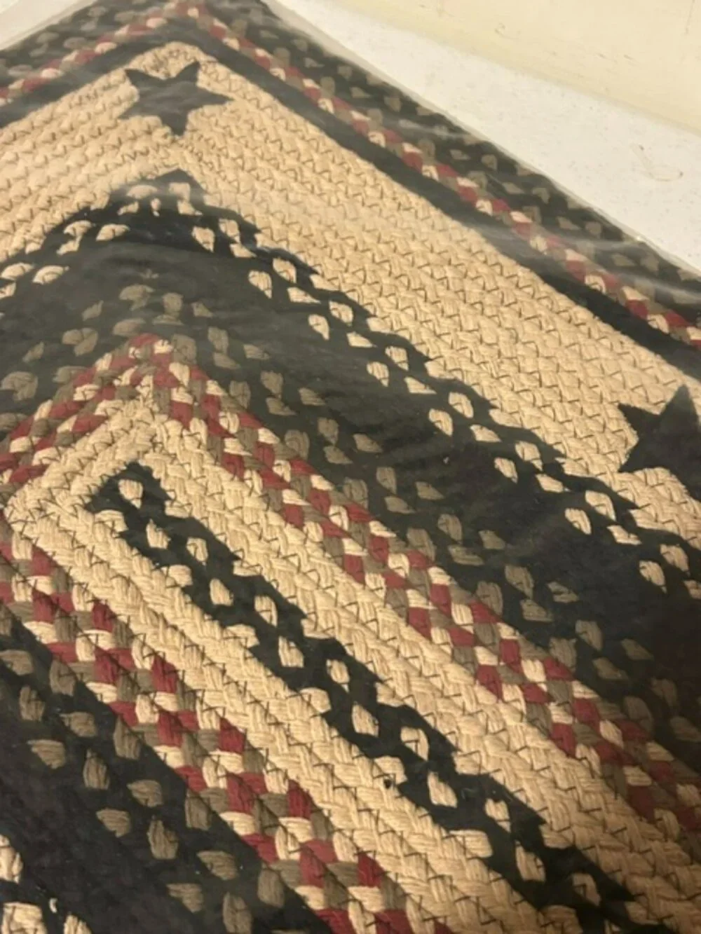 Country new Braided Jute Star Rug 20 in x 30 in